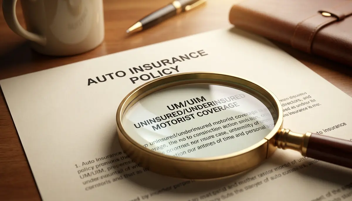 Auto insurance policy declaration page showing UM UIM coverage limits