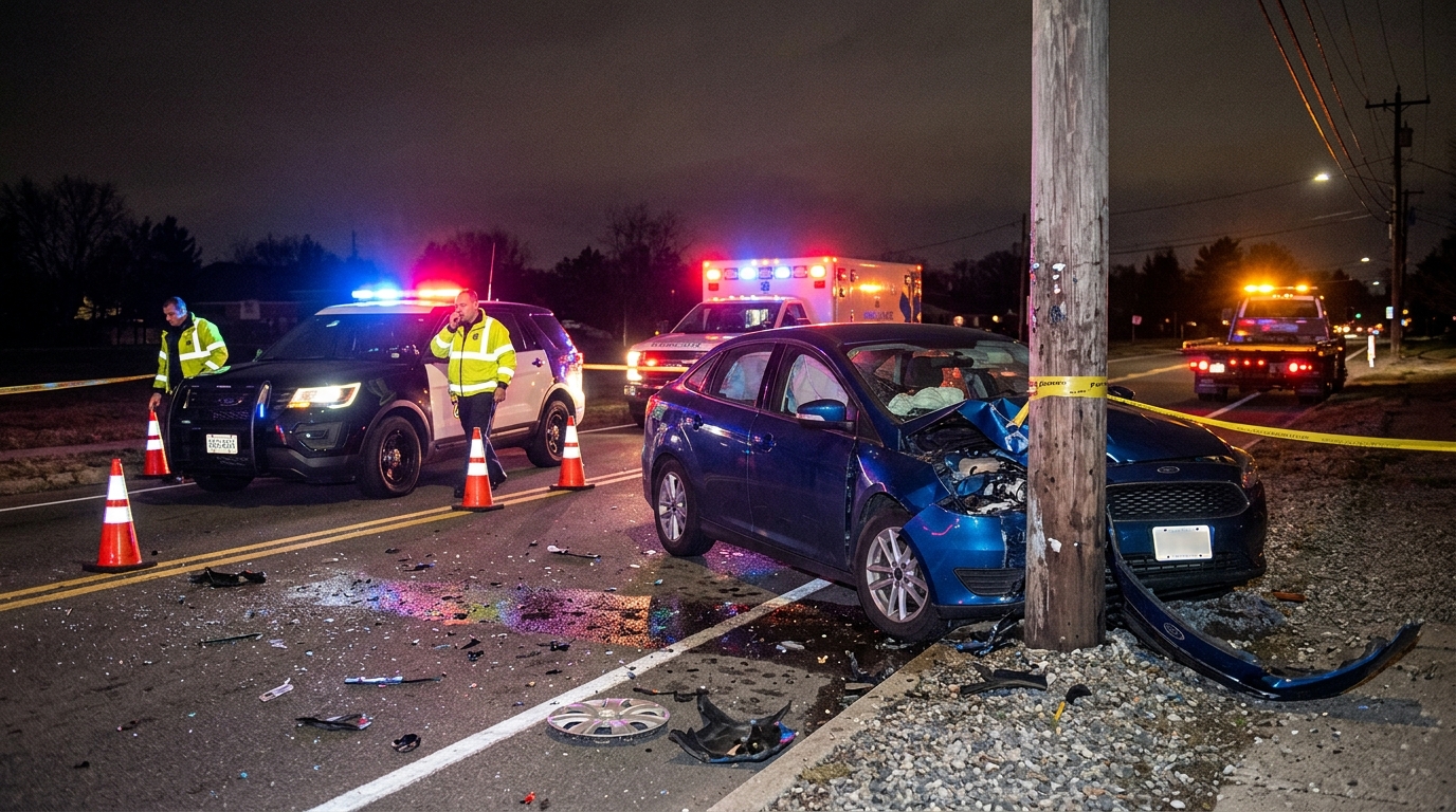 Drunk driving accident scene in Rock Hill